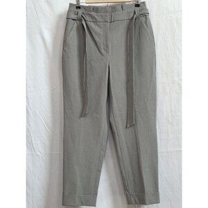 White House Black Market Tapered Ankle Pants Size 10 Plaid Check Belted Cuffed